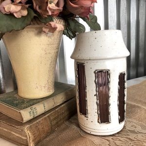 Johansen Stoneware Candle Holder Stained Glass 12”